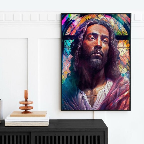 16x20 Jesus Stained Glass‎ Wall Art Watercolor Oil Painting Poster - Picture 5 of 7